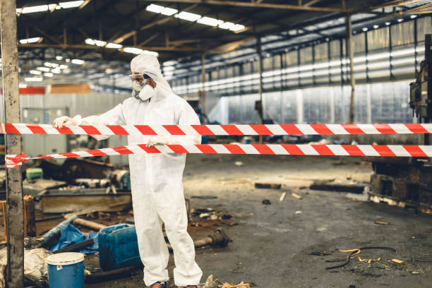 Professional Biohazard Cleanup technician working in Plainwell, MI